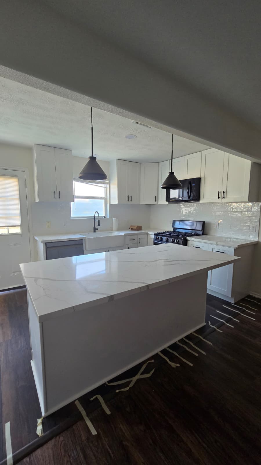 kitchen remodel with blue cabinets